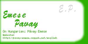 emese pavay business card